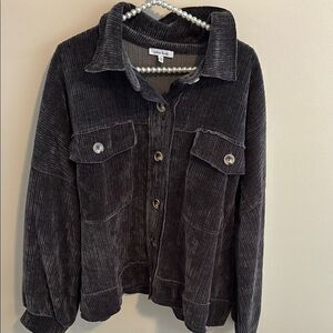 White birch 2x  Black Utility Jacket Corduroy Style